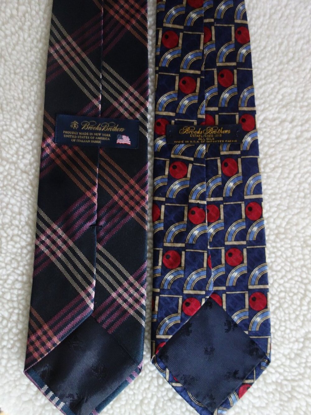 Two BROOKS BROTHERS U.S.A. Made Silk Ties